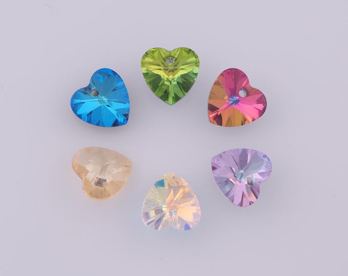 1 pcs Heart Crystal Pendant,Crystal AB Charms,Austrian Crystal,Made in Austria DIY Bracelet Necklace Jewelry Making Findings Supply