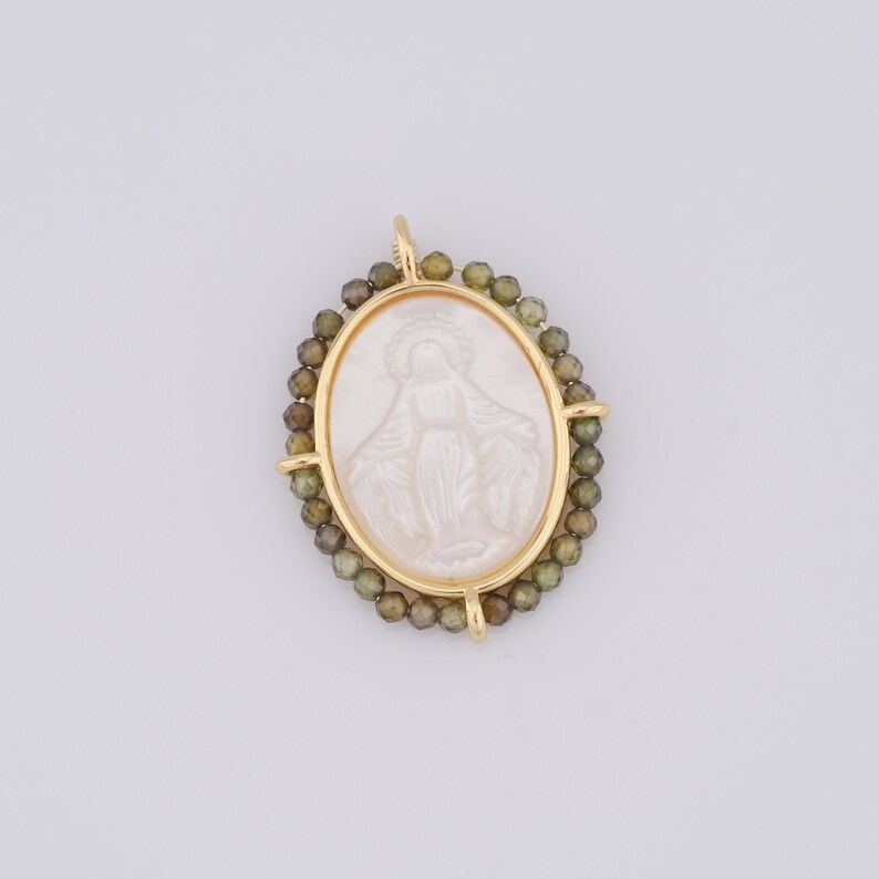 1 pcs Gold Virgin Mary Pendant,18K Gold Filled Fritillary Religion Charm,Catholic Charm DIY Bracelet Necklace Jewelry Making Findings Supply image 5
