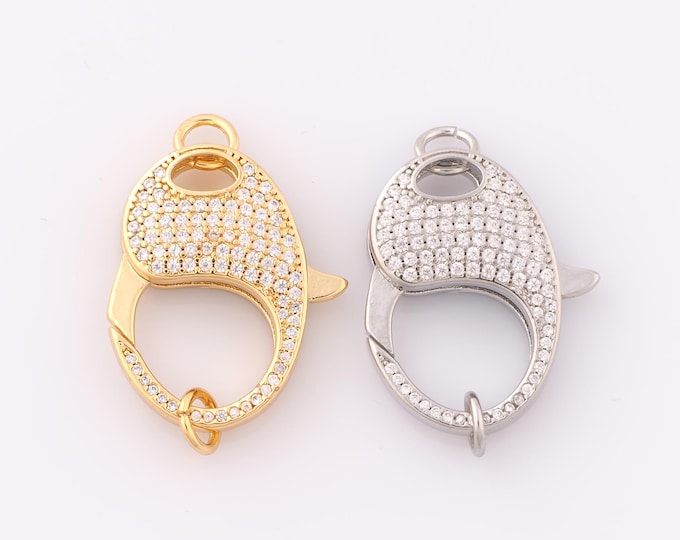 1 pcs Gold Lobster Clasp,18K Gold Filled Lobster Clasp,Lobster Clasp for DIY Bracelet Necklace Jewelry Making Findings Supply