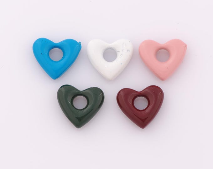 1 pcs Gold Enamel Heart Pendant,18K Gold Filled Heart Charm,Heart Charm DIY Bracelet Necklace Jewelry Making Findings Supply