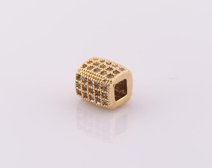 1 pcs 18K Gold Filled Square Spacer Beads,Square Beads,Square Beads for DIY Jewelry Making Findings Supply