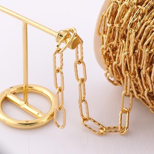 1 Meter Gold Büroklammer Kette, 18K Gold Filled halb fertige Kette, Spezialität Ketten, DIY Schmuckherstellung Zubehör