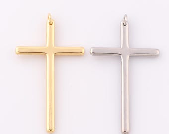 1 pcs Gold Cross Pendant,18K Gold Filled Religious Charm,Christian Charm DIY Bracelet Necklace Jewelry Making Findings Supply