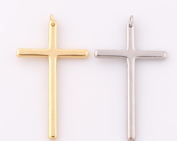 1 pcs Gold Cross Pendant,18K Gold Filled Religious Charm,Christian Charm DIY Bracelet Necklace Jewelry Making Findings Supply