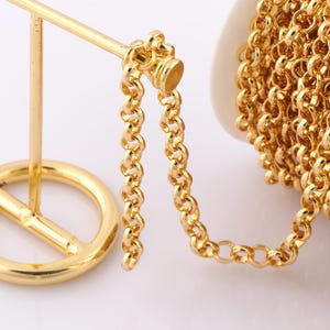 1 Meter Gold Rolo Kette, 18K Gold Filled halb fertige Kette, Spezialität Ketten, DIY Schmuckherstellung Zubehör