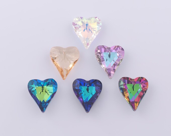 1 pcs Heart Crystal Pendant,Crystal AB Charms,Austrian Crystal,Made in Austria DIY Bracelet Necklace Jewelry Making Findings Supply