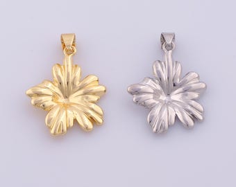 1 pcs Gold Flower Pendant,18K Gold Filled Flower Charm,Flower Charms DIY Bracelet Necklace Jewelry Making Findings Supply