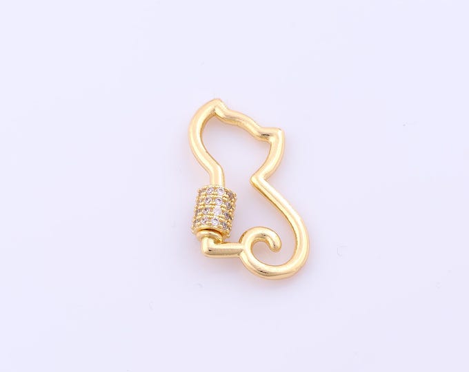 1 pcs Gold Carabiner Clasp,18K Gold Filled Screw Clasp,Cat Clasp for DIY Bracelet Necklace Jewelry Making Findings Supply