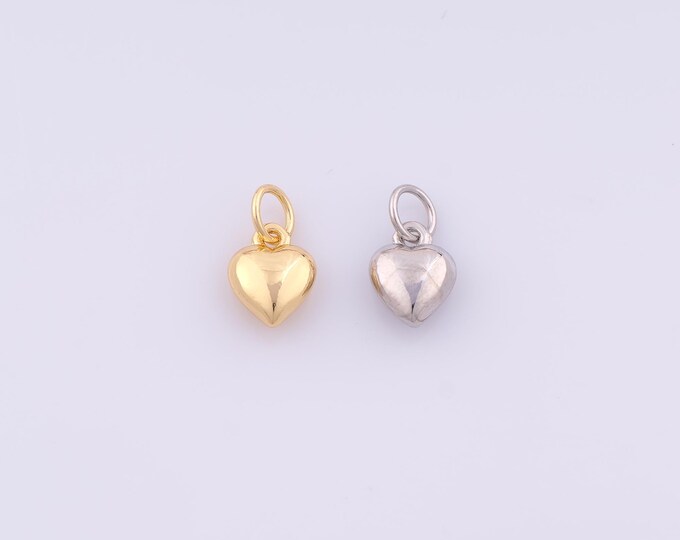1 pcs Gold Heart Pendant,18K Gold Filled Love Charm,Heart Charms DIY Bracelet Necklace Jewelry Making Findings Supply
