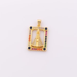 1 pcs Gold CZ Papal Pendant,18K Gold Filled Religion Charm,Christian Charm DIY Bracelet Necklace Jewelry Making Findings Supply