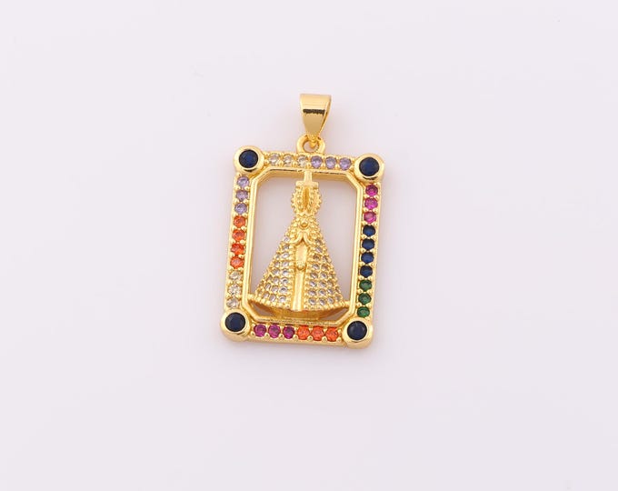 1 pcs Gold CZ Papal Pendant,18K Gold Filled Religion Charm,Christian Charm DIY Bracelet Necklace Jewelry Making Findings Supply