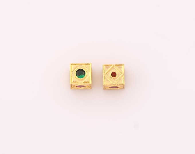 1 pcs 18K Gold Filled Square Spacer Beads,Square Beads,Square Beads for DIY Jewelry Making Findings Supply