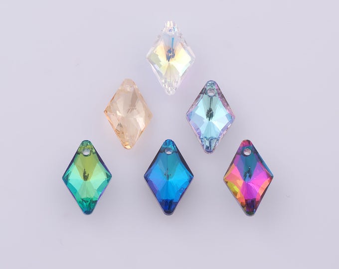 1 pcs Rhombus Crystal Pendant,Crystal AB Charms,Austrian Crystal,Made in Austria DIY Bracelet Necklace Jewelry Making Findings Supply