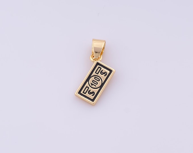 1 pcs Gold Enamel Dollar Pendant,18K Gold Filled Money Charm,Dollar Charms DIY Bracelet Necklace Jewelry Making Findings Supply
