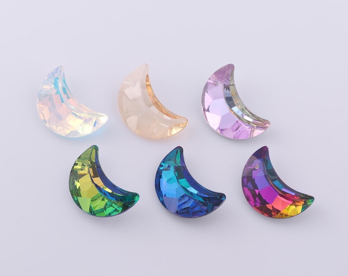 1 pcs Moon Crystal Pendant,Crystal AB Charms,Austrian Crystal,Made in Austria DIY Bracelet Necklace Jewelry Making Findings Supply