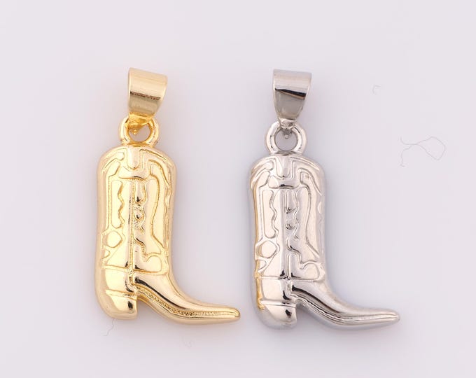 1 pcs Gold Rider Boots Pendant,18K Gold Filled Rider Boots Charm,Rider Boots Charm DIY Bracelet Necklace Jewelry Making Findings Supply