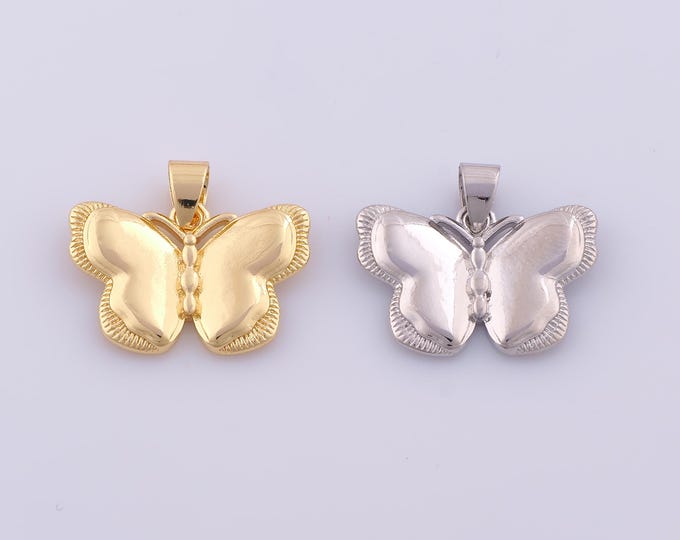 1 pcs Gold Butterfly Pendant,18K Gold Filled Insect Charm,Butterfly Charms DIY Bracelet Necklace Jewelry Making Findings Supply