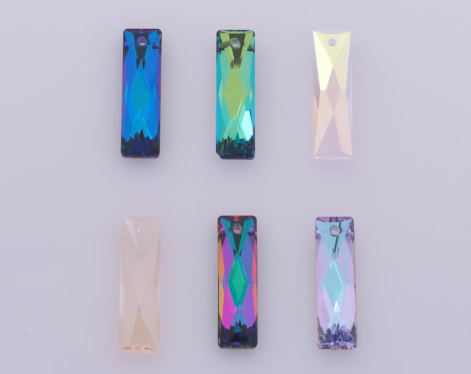 1 pcs Baguette Crystal Pendant,Crystal AB Charms,Austrian Crystal,Made in Austria DIY Bracelet Necklace Jewelry Making Findings Supply