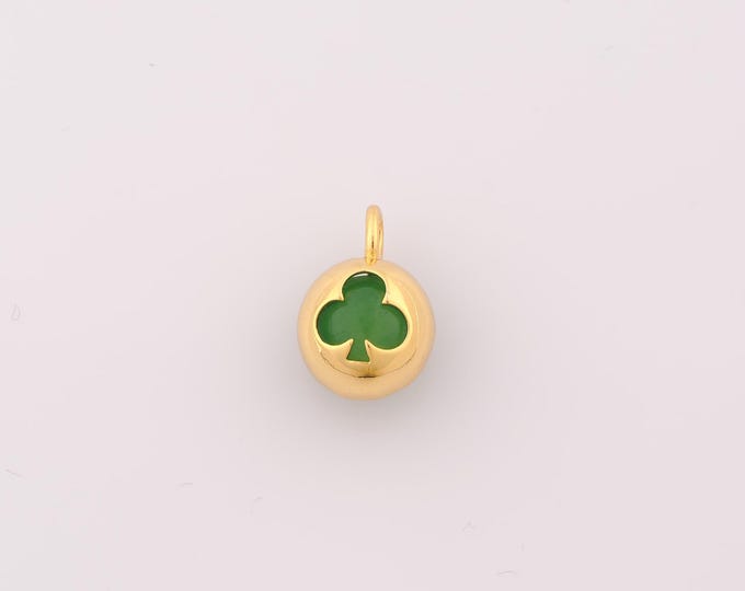 1 pcs Gold Plum Blossom Pendant,18K Gold Filled Poker Charm,Ball Charms DIY Bracelet Necklace Jewelry Making Findings Supply