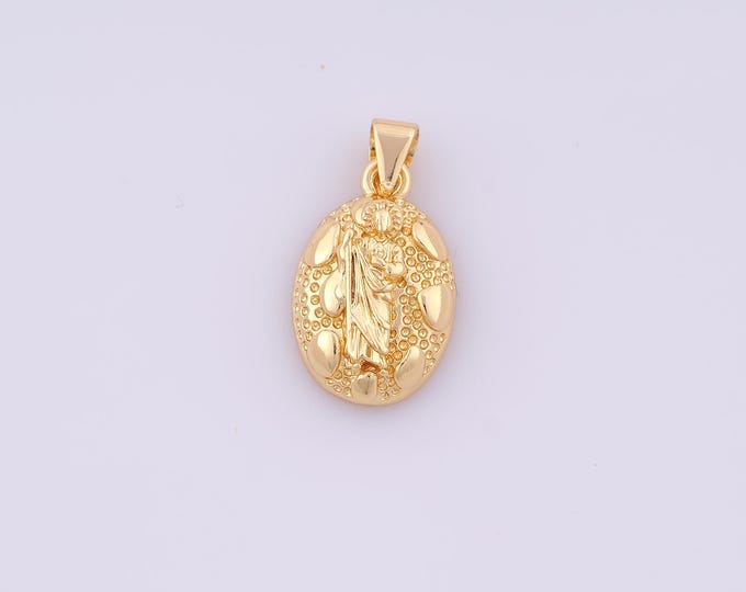 1 pcs Gold Saint Jude Pendant,18K Gold Filled Religious Charm,St.Juda Charms DIY Bracelet Necklace Jewelry Making Findings Supply