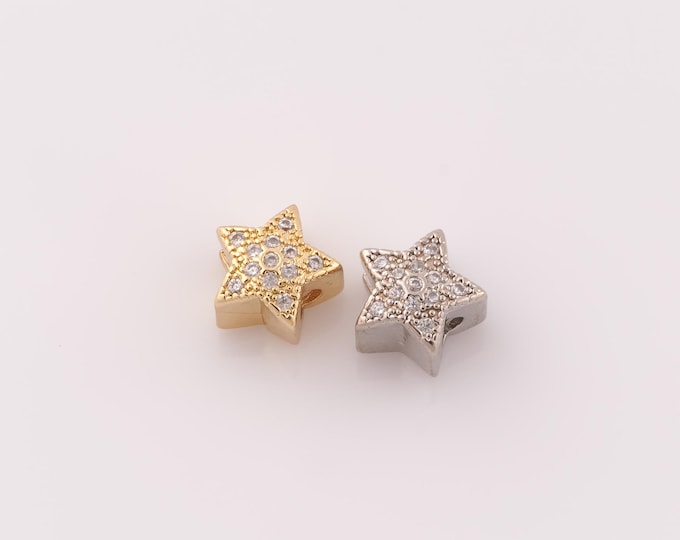 1 pcs 18K Gold Filled Star Spacer Beads,Star Beads,Star Beads for DIY Jewelry Making Findings Supply