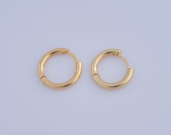 1 pair Gold Hoop Earrings,18K Gold Filled Huggie Hoop Earring ,Hoop Earrings,Hypoallergenic Huggie Hoop,Gift for Her
