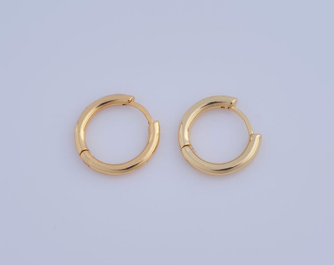 1 pair Gold Hoop Earrings,18K Gold Filled Huggie Hoop Earring ,Hoop Earrings,Hypoallergenic Huggie Hoop,Gift for Her