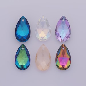 1 pcs Pear Crystal Pendant,Crystal AB Charms,Austrian Crystal,Made in Austria DIY Bracelet Necklace Jewelry Making Findings Supply