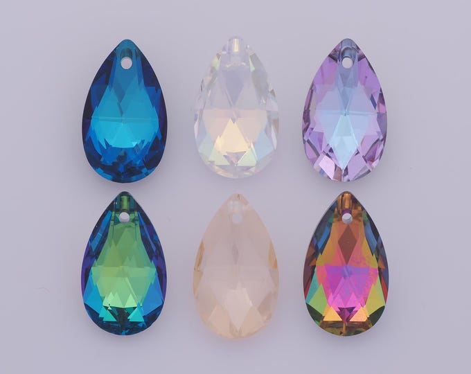 1 pcs Pear Crystal Pendant,Crystal AB Charms,Austrian Crystal,Made in Austria DIY Bracelet Necklace Jewelry Making Findings Supply