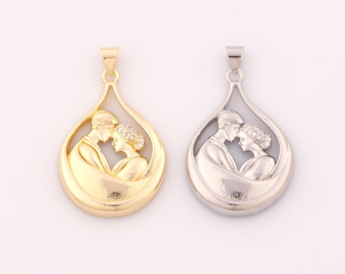 1 pcs Gold Water Drop Pendant,18K Gold Filled Tear Drop Charm,Couple Charms DIY Bracelet Necklace Jewelry Making Findings Supply