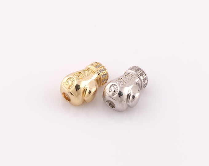 1 pcs 18K Gold Filled Boxing Glove Spacer Beads,Boxing Glove Beads,Boxing Glove Beads for DIY Jewelry Making Findings Supply