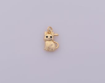 1 pcs Gold Cat Pendant,18K Gold Filled Animal Charm,Cat Charms DIY Bracelet Necklace Jewelry Making Findings Supply