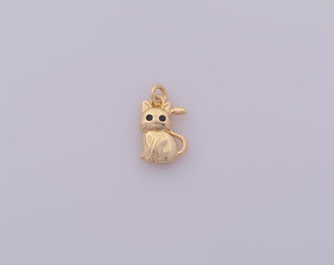 1 pcs Gold Cat Pendant,18K Gold Filled Animal Charm,Cat Charms DIY Bracelet Necklace Jewelry Making Findings Supply