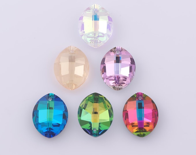 1 pcs Pure Leaf Crystal Pendant,Crystal AB Charms,Austrian Crystal,Made in Austria DIY Bracelet Necklace Jewelry Making Findings Supply