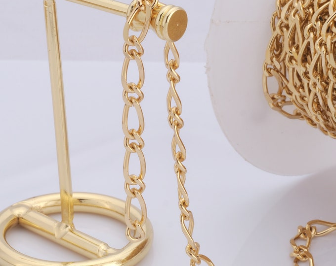 1 Meter Gold Cable Chain, 18K Gold Filled Semi Finished Chain, Specialty Chains, DIY Jewelry Making Supplies