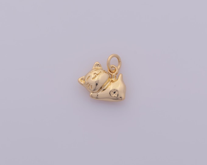 1 pcs Gold Cat Pendant,18K Gold Filled Animal Charm,Cat Charms DIY Bracelet Necklace Jewelry Making Findings Supply