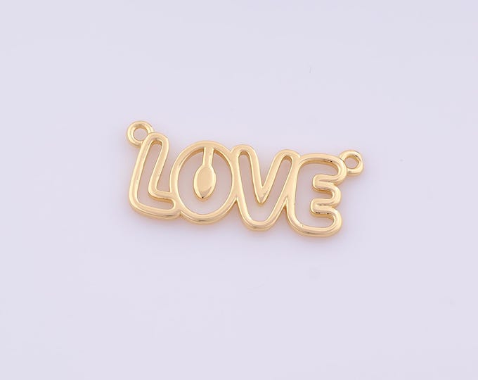 1 pcs Gold LOVE Pendant,18K Gold Filled Letter Charm,LOVE Charms DIY Bracelet Necklace Jewelry Making Findings Supply