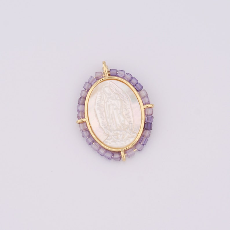 1 pcs Gold Virgin Mary Pendant,18K Gold Filled Fritillary Religion Charm,Catholic Charm DIY Bracelet Necklace Jewelry Making Findings Supply image 8