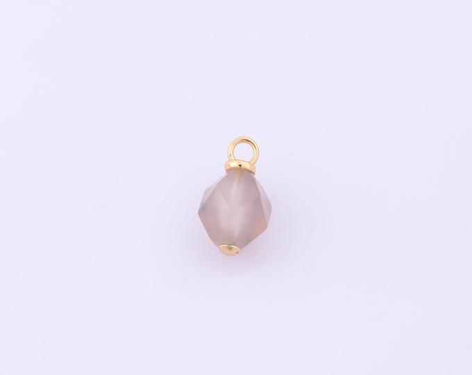 1 pcs Gold Energy Stone Pendant,18K Gold Filled Natural Stone Charm,Stone Charms DIY Bracelet Necklace Jewelry Making Findings Supply