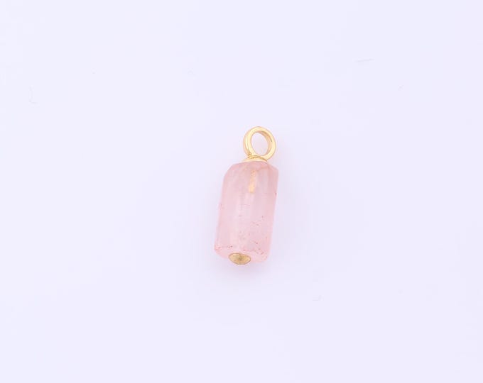 1 pcs Gold Energy Stone Pendant,18K Gold Filled Natural Stone Charm,Stone Charms DIY Bracelet Necklace Jewelry Making Findings Supply