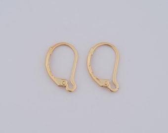 5 pair 18K Gold Filled Leverback Earwires French Earring Hooks,Hypoallergenic Dangle Ear Wire Findings for DIY Jewelry Making Supplies