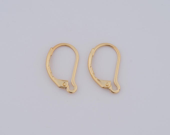 5 pair 18K Gold Filled Leverback Earwires French Earring Hooks,Hypoallergenic Dangle Ear Wire Findings for DIY Jewelry Making Supplies