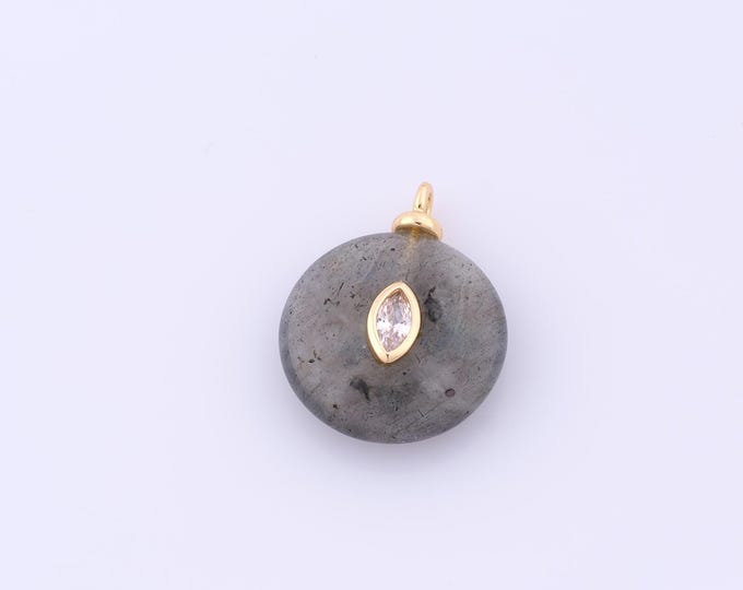 1 pcs Gold Energy Stone Pendant,18K Gold Filled Natural Stone Charm,Stone Charms DIY Bracelet Necklace Jewelry Making Findings Supply