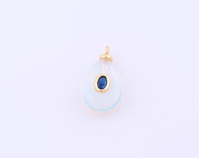 1 pcs Gold Energy Stone Pendant,18K Gold Filled Natural Stone Charm,Opal Charms DIY Bracelet Necklace Jewelry Making Findings Supply