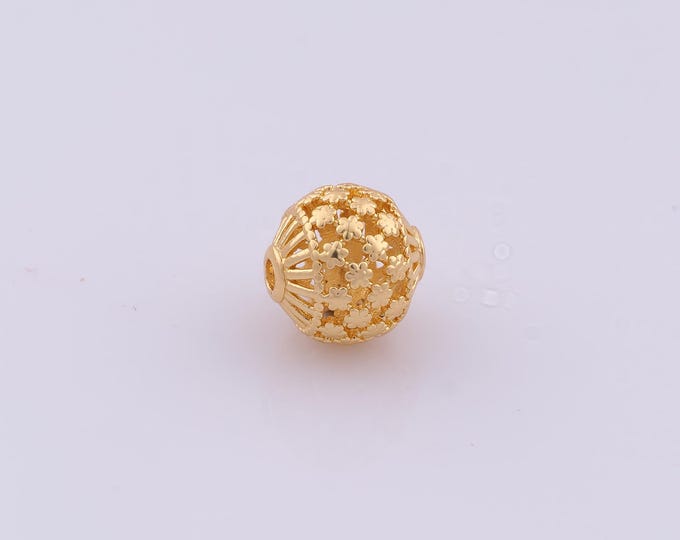 1 pcs 18K Gold Filled Round Ball Spacer Beads,Ball Beads,Round Beads for DIY Jewelry Making Findings Supply