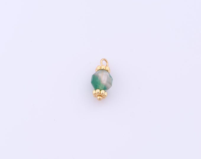 1 pcs Gold Energy Stone Pendant,18K Gold Filled Natural Stone Charm,Stone Charms DIY Bracelet Necklace Jewelry Making Findings Supply