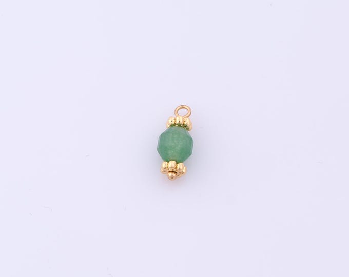 1 pcs Gold Energy Stone Pendant,18K Gold Filled Natural Stone Charm,Stone Charms DIY Bracelet Necklace Jewelry Making Findings Supply