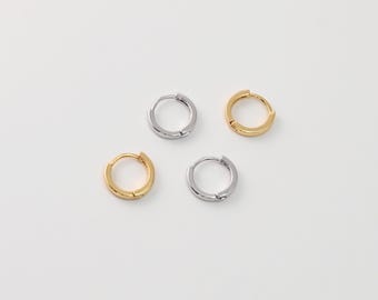 Créoles Moyennes Zircon Pavé Epaisses (18mm) en Or 14 Carats