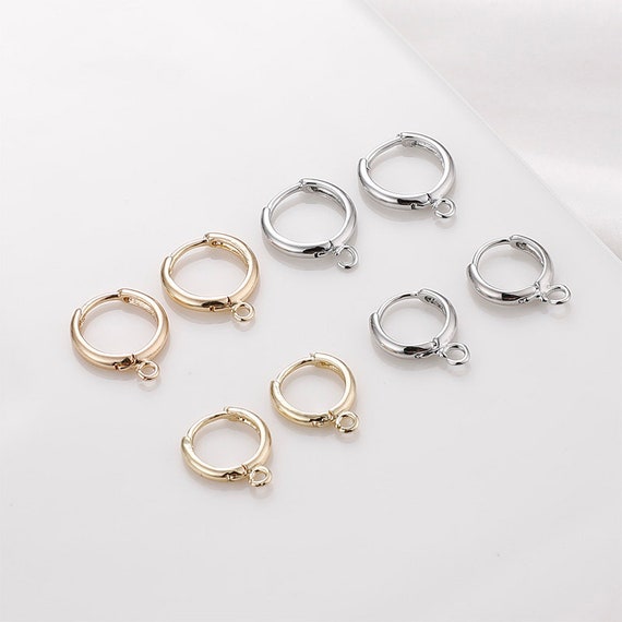 18k Real Gold Plated Hoop Earrings, Nickel Free Earrings, Ear Stud Hypoallergenic Earring Findings CX026-ZX161