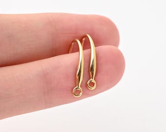 Fisch Haken Ohrringe, Gold Ohrring Haken, 18K vergoldet, hypoallergen, DIY Ohrringzubehör, handgemachte Ohrringzubehör LM2-D0166